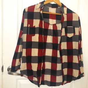 Plaid button down long sleeve